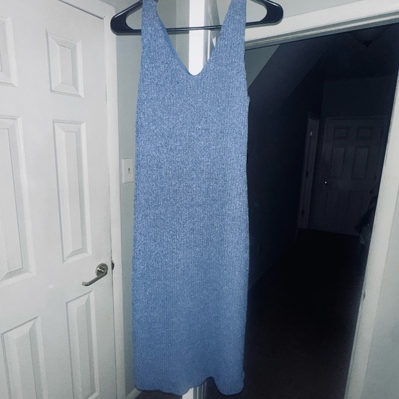 Gilli Dresses & Skirts - Gilli Denim-Blue Knit Midi V-Neck Dress